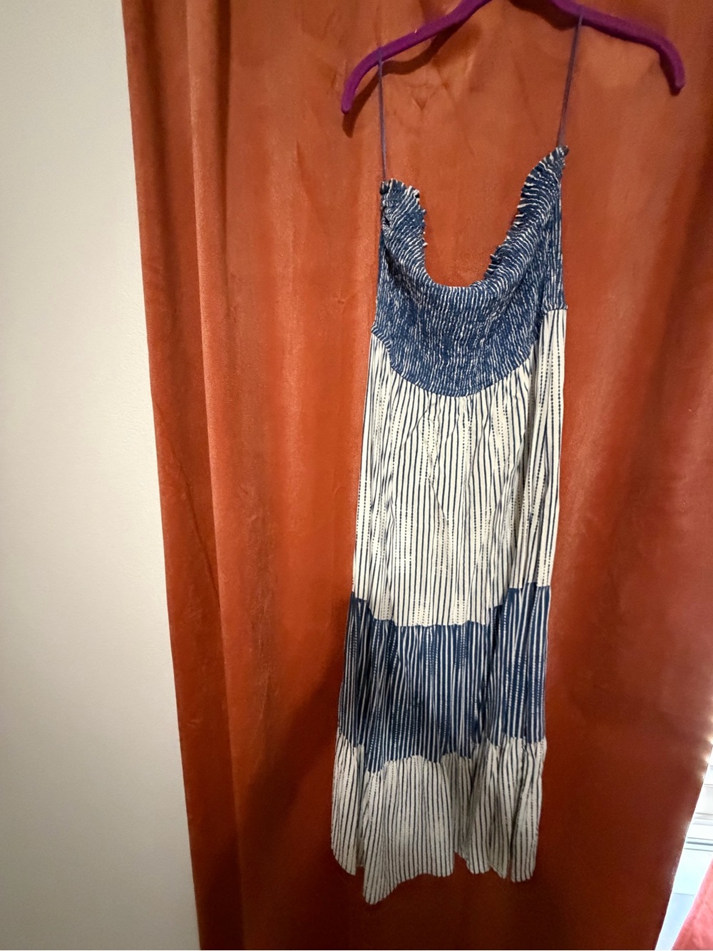Jessica Simpson blue and White Striped Tiered Maxi Dress - Women's